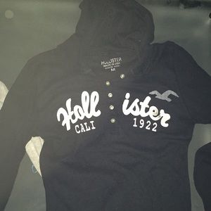 Black holister long sleeve shirt with hoodie